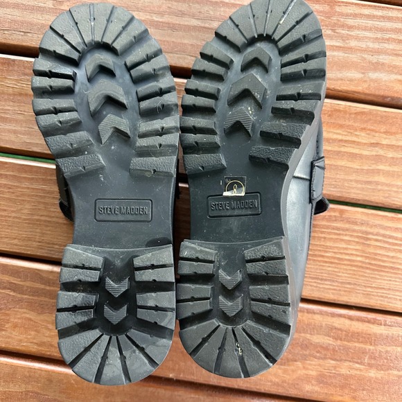 Steve Madden Lotto Black Lug Sole Chunky Loafers Platform Shoes Size‎ 8 - Picture 12 of 12